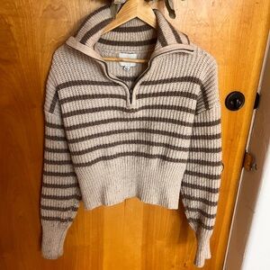 Striped Beige and Brown Women's Sweater